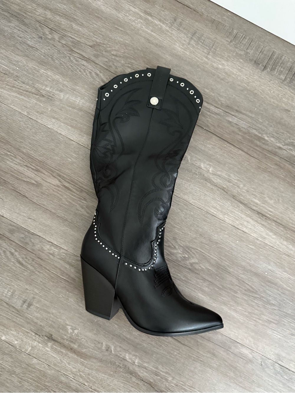 Black Studded Western Boots